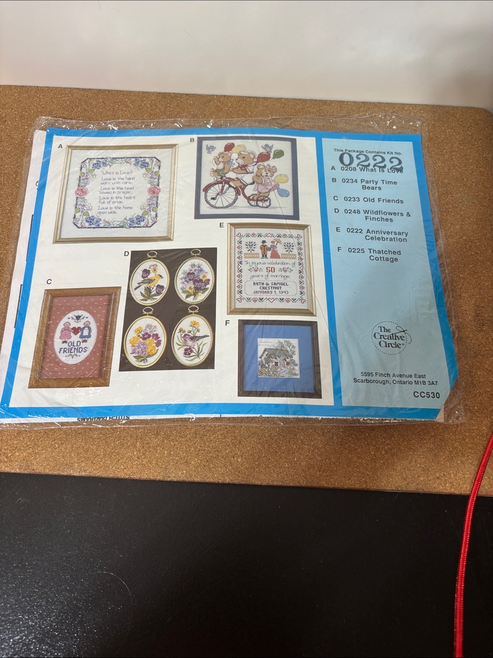 Blue Multi-Design Cross Stitch Kit - Anniversary Celebration Opened